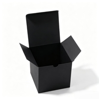 Boîte cadeau en papier carton noir de haute qualité, petite et carrée, pour soins de la peau, emballage personnalisé pour bougies, gloss à lèvres, cosmétiques