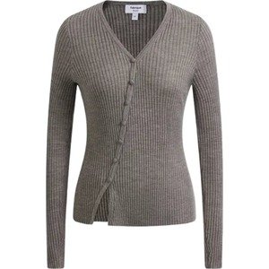 Cardigan en maille à <span class=keywords><strong>col</strong></span> en <span class=keywords><strong>V</strong></span> et manches longues pour <span class=keywords><strong>femme</strong></span>, coupe ajustée, avec fermeture boutonnée, personnalisable avec logo, vente en gros - Product Image 6