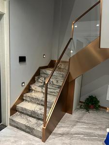 Tùy chỉnh phong cách hiện đại Rose Gold thép không gỉ lan can & tay vịn cho biệt thự cầu thang & trang trí lan can - Product Image 2