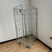 Carretilla de Acero Galvanizado por Inmersión en Caliente de Estilo Japonés, Resistente, Plegable, Apilable, Capacidad de 500 kg, 2 Niveles, Freno Giratorio