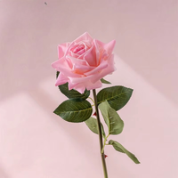 Roses artificielles en latex blanc pour mariage en gros, fleurs en soie, roses à tige unique, hydratant, roses artificielles au toucher réel