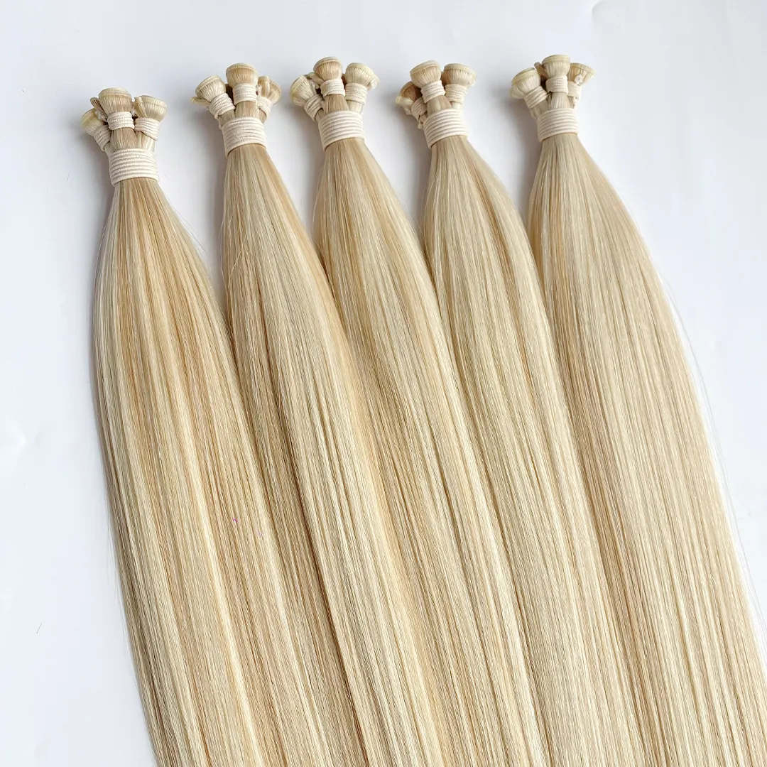 Private Genius Weft Remy Virgin New Hand Tied Weft Hair Extension Double Drawn Hand Tied Genius Wefts