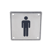 Plaque carrée en acier inoxydable pour toilettes, indicateur de salle de bain, étanche, pour hôtel, WC, porte de salle de bain, gravure personnalisée disponible