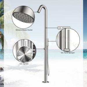 Utilisation <span class=keywords><strong>de</strong></span> l'hôtel Piscine extérieure <span class=keywords><strong>Colonne</strong></span> <span class=keywords><strong>de</strong></span> <span class=keywords><strong>douche</strong></span> en acier inoxydable Robinets <span class=keywords><strong>de</strong></span> support au sol <span class=keywords><strong>avec</strong></span> couleur brossée - Product Image 5