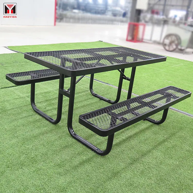 Factory Direct Sale Commercial Picnic Table Outdoor Patio Table Set Tables Outside with Bench