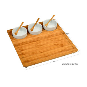 Bamboo Cheese Board <b>Set</b> With Knife Drawer <b>Square</b> Multi Functional Cutting Board For Household Use - Product Image 5