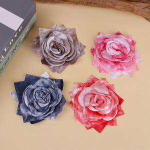 Simulated European <b>Style</b> Tie Dye Rose 3D Flower Handmade DIY Fabric Hair Accessory <b>Head</b> Flower Shoe Flower Clothing Flower - Product Image 2
