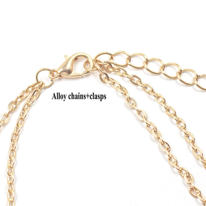 Collar de Cristal Curativo de Doble Capa para Mujer, Colgante de Piedra Preciosa con Forma de Bala de Cristal Hexagonal, Collares con Colgante de Luna para Niñas - Product Image 5