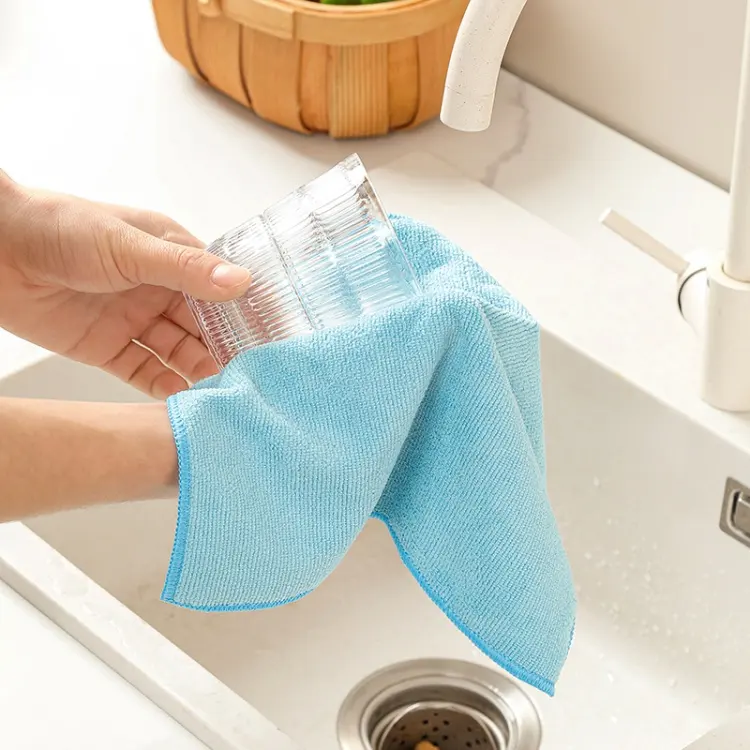 80 poliestere 20 poliammide assorbimento d'acqua microfibra autolavaggio piatto stracci asciugamano da cucina panno per la pulizia in microfibra