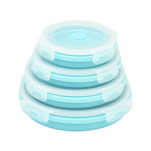 Dễ Thương Lưu Trữ <span class=keywords><strong>Container</strong></span> Gấp Silicone Bento Hộp Đóng Mở Hộp Ăn Trưa Với Nắp Nhựa - Product Image 5
