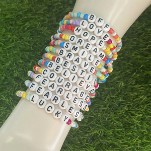 Pulseras elásticas con cuentas <span class=keywords><strong>de</strong></span> letras acrílicas <span class=keywords><strong>de</strong></span> <span class=keywords><strong>Amistad</strong></span> <span class=keywords><strong>de</strong></span> verano personalizables Love BFF pulsera <span class=keywords><strong>de</strong></span> cuentas <span class=keywords><strong>de</strong></span> semillas <span class=keywords><strong>de</strong></span> cristal inicial - Product Image 1