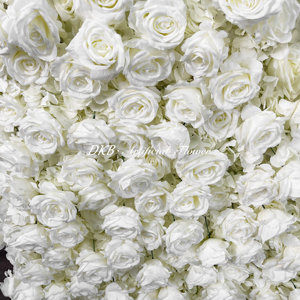 Recentemente progettato decorazioni di fiori artificiali di alta qualità moderno <span class=keywords><strong>tutto</strong></span> <span class=keywords><strong>bianco</strong></span> muro di fiori 8ft X 8ft per decorazioni di nozze - Product Image 4
