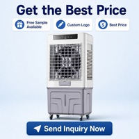 Enfriador de Aire Evaporativo Doméstico FJ-1120DLR con Control Remoto, 8000 CMH, Tanque de 60L, 3 Velocidades, Función de Enfriamiento, Humidificación y Purificación, Ventilador Digital