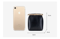 Cuir de mouton véritable Petit sac de voyage portable pour cosmétiques Trousse de maquillage Pochette pour baume à lèvres Mini sac de rangement pour rouge à lèvres