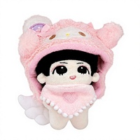 Peluche personnalisée de 10 cm, poupée rose à capuche avec étoile, jouet en peluche mignon, vente en gros