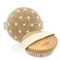 Amazon Hot Koop Custom Logo Varkenshaar Houten Bad Borstel Massage Droge Terug Peeling Scrubber Terug Borstel