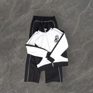 Chándales de retazos de colores personalizados para hombre, chándales de 2 piezas informales para correr, novedad - Product Image 1