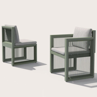 Ensemble de table et de chaises de salle à manger en aluminium résistant aux intempéries, moderne et personnalisé, pour hôtel et cour - Meubles d'extérieur Sherman