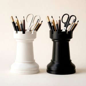 Porte-stylo en forme de tourelle d'échecs, organisateur de bureau, vase à fleurs, décoration créative de bureau - Product Image 1