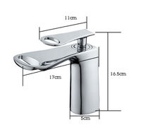 Grifo de Baño Monomando Moderno de Latón con Válvula Cerámica, Acabado Cepillado, Montaje en Cubierta, Mezclador de Agua Fría y Caliente para Lavabo Tipo Cascada