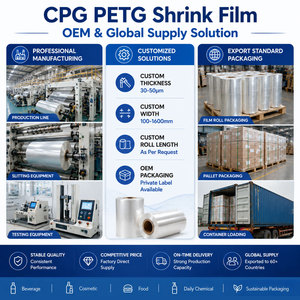 Packing Material <b>Plastic</b> Film Roll Transparent Thermal Shrinkable Label Sleeve Wrapping Films Standard Grade PETG <b>Shrink</b> Film - Product Image 5