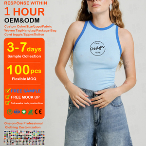 เสื้อกล้ามรัดรูปทรงสลิมฟิตสำหรับผู้หญิง แบบคัลเลอร์บล็อก ผ้าริบเนื้อนุ่ม 180GSM น้ำหนักเบา ซับเหงื่อ ระบายอากาศได้ดี เหมาะสำหรับออกกำลังกายและเล่นกีฬา เสื้อกล้ามริบเนื้อนุ่มแบบสั่งทำพิเศษ - Product Image 1