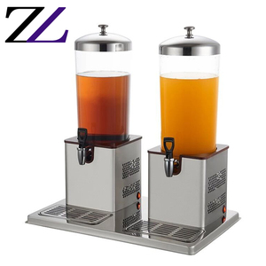 Da tavola buffet riscaldamento elettrico spremiagrumi distributori di bevande in acciaio inox 2 serbatoio estrattore di succo di acqua calda e fredda distributore di cibo - Product Image 1
