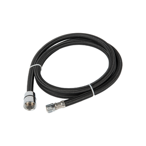 Manguera Metálica Trenzada Negra en Espiral con Conexiones Cromadas para Aplicaciones de Plomería - Product Image 1