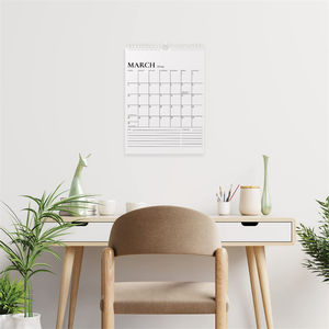 Nieuwe Custom Design Muur Kalender 2024 Muur Kalender Engels Schema Bureaukalender Afdrukken - Product Image 5