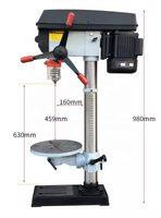 Perceuse de table de précision de haute qualité avec moteur et engrenages pour le travail du bois et le micro-perçage du métal, 1 kW max, 16 mm