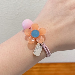 Attaches à cheveux pour femmes de Style doux coréen Accessoires de cheveux à tête de fleur élastique de haute qualité Gelée colorée en vrac Mignon à la mode - Product Image 3