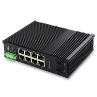 JHA saklar jaringan terkelola cerdas Web, serat 8 1G dengan 2 1G LAN RJ45 PoE opsional