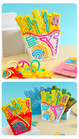 Tablero Sensorial de Silicona de Doble Cara con Diseño de Papas Fritas, Juguete Educativo Giratorio para Aliviar el Estrés para Niños de 5 a 7 Años