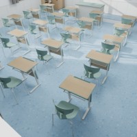 Mobilier École Bureau et Chaise Étudiant Pause Déjeuner Dormir Bureaux et Chaises Chaise de Classe Avec Tablette Bras Ensemble Scolaire