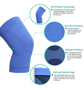 Individuelles professionelles Fitnessstudio 3D gestrickte Bein-Gelenk-Kompressionspange Ärmel Silikon dünn elastisch Sport Knie-Schutzstütze - Product Image 4