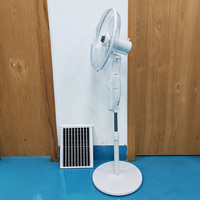 Ventilateur solaire portable Jetsh 16 pouces avec batterie au lithium rechargeable, sortie USB et lumière LED pour usage domestique – Grande promotion