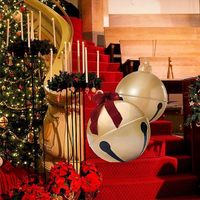 Nouvelle Arrivée Boule de Noël Gonflable en PVC de 60 cm Faite à la Main de Haute Qualité pour Décoration Extérieure de Cour avec Nœud