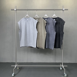 เสื้อกั๊กบาติกผู้ชายขายส่ง แบบไม่มีแขน สกรีนโลโก้ได้ คุณภาพสูง สไตล์สตรีทแวร์ สำหรับฤดูใบไม้ผลิและฤดูร้อน ทรงหลวม สปอร์ต มีรูระบายอากาศ - Product Image 1