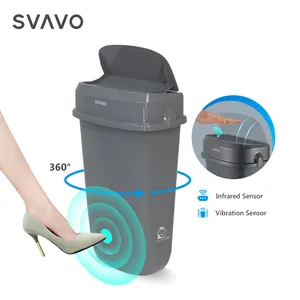 SVAVO-papelera sanitaria de 12L para mujer, contenedor de basura montado en la pared con sensor automático, papelera femenina operada por batería