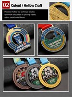 Médaille personnalisée en alliage de zinc, émail, pour compétition sportive, souvenir, événement d'entreprise, prix, vente en gros