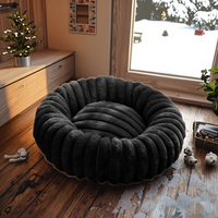 Grand coussin vertical de luxe pour animaux de compagnie en peluche lapin tapis de chat lavable doux avec lit pour chien rond de forme carrée solide pour l'été