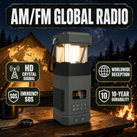Radio Portátil de Emergencia para el Hogar DF-585, DAB Plus FM, Altavoz, Manivela Solar, Linterna Impermeable para Camping