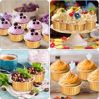 Mini-coupelles alimentaires jetables en aluminium avec couvercle en PET pour moules à muffins, cupcakes, mousses, gelées, poudings et gâteaux