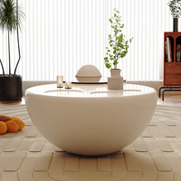 Table basse extensible Tuochen, style moderne simple et luxueux, style patte de chat, crème, bois massif haut de gamme pour petit appartement, salon