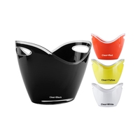 Seau à glace en plastique de qualité alimentaire 8L à double paroi isolé sans BPA pour vin, champagne, bière avec poignée