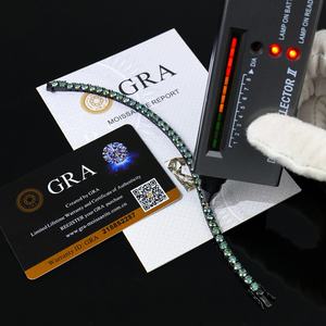 Bracelet tennis en moissanite vert vif plaqué or noir argent sterling 925 magasin d'usine vente en gros passe le test diamant VVS D - Product Image 4