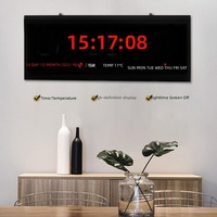 Jam Dinding Digital LED Elektronik Rumah Tangga Modern Kalender Abadi Termometer Fase Bulan Alarm Tanggal