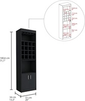 Meuble Bar Moderne à Double Porte avec Étagères de Rangement pour Bouteilles de Vin et Armoire à Liqueurs pour Salon, Cuisine, Salle à Manger