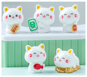 Ornamenti da Scrivania, Animali in Miniatura, Bambole Cinesi, Gatto Portafortuna in Resina, Fata Dorata Dipinta a Mano, Mini <span class=keywords><strong>Giardino</strong></span> <span class=keywords><strong>Feng</strong></span> <span class=keywords><strong>Shui</strong></span> 3D - Product Image 6