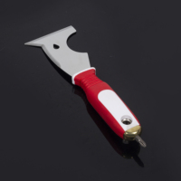 Couteau à mastic multifonctionnel en acier inoxydable de 1,6 mm avec manche en fibre de verre pour le plâtrage et le décapage de papier peint